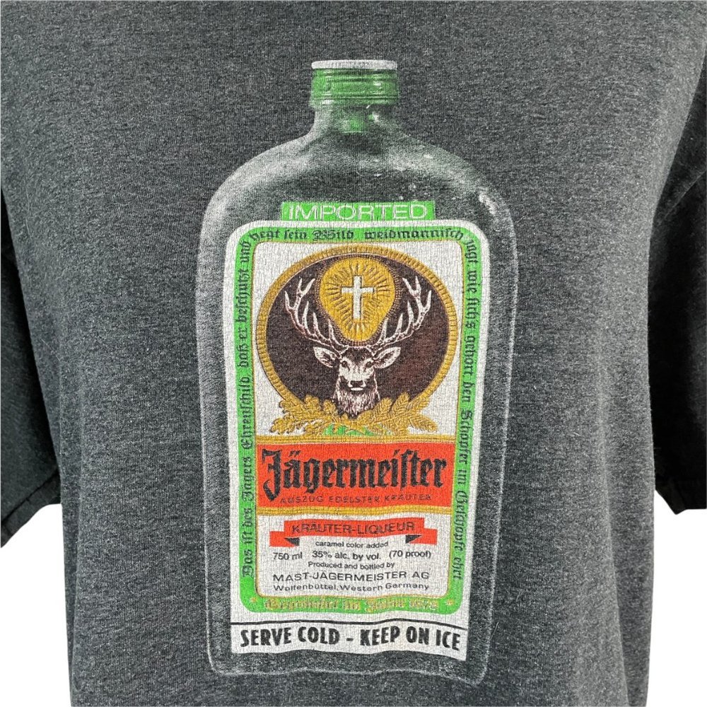 Fruit of the Loom | Women's Grey Crew Jägermeister T-Shirt Large - Picture 2 of 6